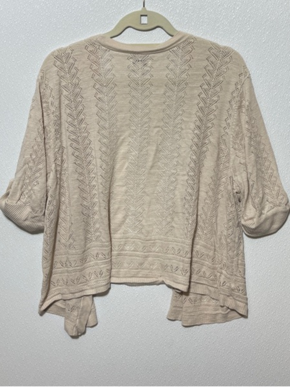 3/$30 croft & barrow Open-Front Knit Cardigan in Light Beige - Picture 4 of 4
